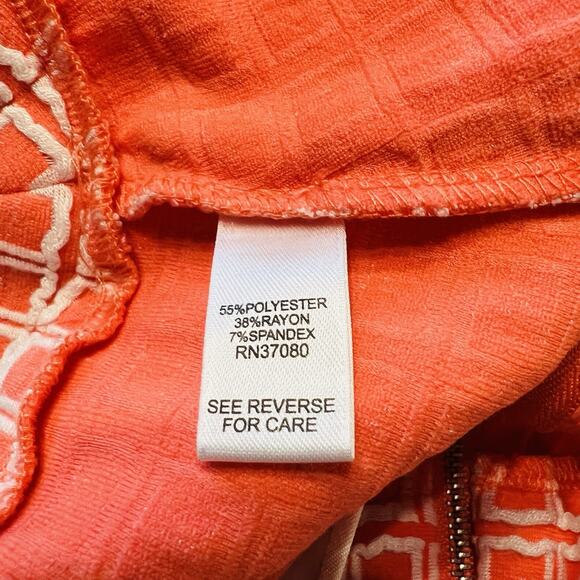 Cato Skirt Women’s Size 6 Peach White Patterned Lined Rear Zip Straight (A0126) - Picture 5 of 5